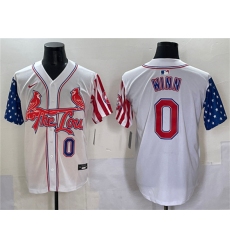 Men's St. Louis Cardinals #0 Masyn Winn White Independence Day Vapor Premier Limited Stitched Baseball Jersey