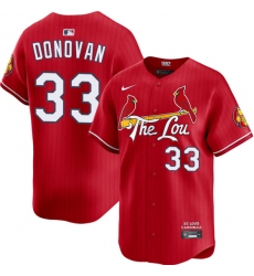 Men's St. Louis Cardinals #33 Brendan Donovan Red 2024 City Connect Limited Stitched Baseball Jersey