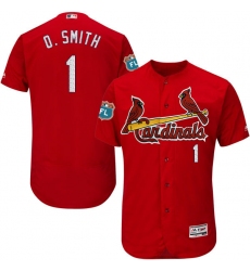 Men's Majestic St. Louis Cardinals #1 Ozzie Smith Red Alternate Flex Base Authentic Collection MLB Jersey