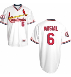 Men's Majestic St. Louis Cardinals #6 Stan Musial Authentic White 1982 Turn Back The Clock MLB Jersey