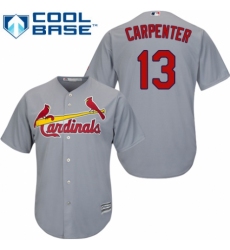 Men's Majestic St. Louis Cardinals #13 Matt Carpenter Replica Grey Road Cool Base MLB Jersey