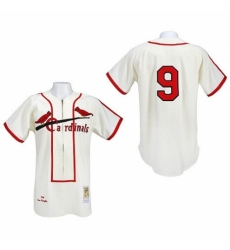 Men's Mitchell and Ness St. Louis Cardinals #9 Roger Maris Authentic Cream Throwback MLB Jersey