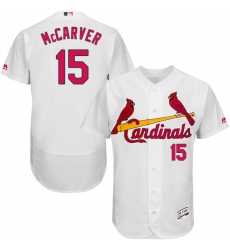 Men's Majestic St. Louis Cardinals #15 Tim McCarver White Home Flex Base Authentic Collection MLB Jersey