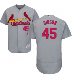 Men's Majestic St. Louis Cardinals #45 Bob Gibson Grey Road Flex Base Authentic Collection MLB Jersey