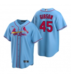 Men's Nike St. Louis Cardinals #45 Bob Gibson Light Blue Alternate Stitched Baseball Jersey