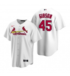 Men's Nike St. Louis Cardinals #45 Bob Gibson White Home Stitched Baseball Jersey