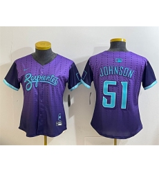 Women's Arizona Diamondbacks #51 Randy Johnson Purple 2025 City Connect Limited Stitched Baseball Jersey(Run Small)