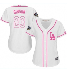 Women's Majestic Los Angeles Dodgers #23 Kirk Gibson Authentic White Fashion Cool Base 2018 World Series MLB Jersey