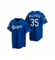 Men's Los Angeles Dodgers #35 Cody Bellinger Royal 2020 World Series Replica Jersey