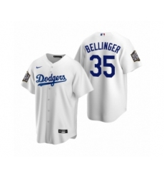 Men's Los Angeles Dodgers #35 Cody Bellinger White 2020 World Series Replica Jersey