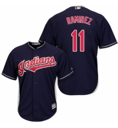 Men's Majestic Cleveland Indians #11 Jose Ramirez Replica Navy Blue Alternate 1 Cool Base MLB Jersey
