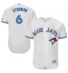 Men's Majestic Toronto Blue Jays #6 Marcus Stroman White Home Flex Base Authentic Collection MLB Jersey