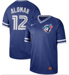 Men's Nike Toronto Blue Jays #12 Roberto Alomar Royal Authentic Cooperstown Collection Stitched Baseball Jersey