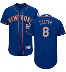 Men's Majestic New York Mets #8 Gary Carter Royal/Gray Alternate Flex Base Authentic Collection MLB Jersey