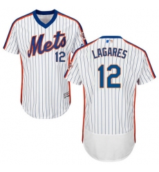 Men's Majestic New York Mets #12 Juan Lagares White Alternate Flex Base Authentic Collection MLB Jersey