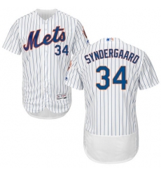 Men's Majestic New York Mets #34 Noah Syndergaard White Home Flex Base Authentic Collection MLB Jersey