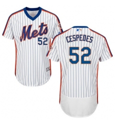 Men's Majestic New York Mets #52 Yoenis Cespedes White Alternate Flex Base Authentic Collection MLB Jersey
