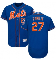 Men's Majestic New York Mets #27 Jeurys Familia Royal Blue Alternate Flex Base Authentic Collection MLB Jersey