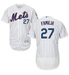 Men's Majestic New York Mets #27 Jeurys Familia White Home Flex Base Authentic Collection MLB Jersey