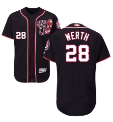 Men's Majestic Washington Nationals #28 Jayson Werth Navy Blue Alternate Flex Base Authentic Collection MLB Jersey