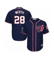Youth Washington Nationals #28 Jayson Werth Authentic Navy Blue Alternate 2 Cool Base 2019 World Series Champions Baseball Jersey
