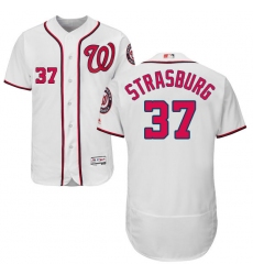 Men's Majestic Washington Nationals #37 Stephen Strasburg White Home Flex Base Authentic Collection MLB Jersey