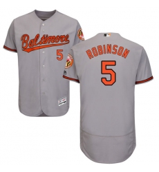Men's Majestic Baltimore Orioles #5 Brooks Robinson Grey Road Flex Base Authentic Collection MLB Jersey