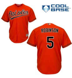 Youth Majestic Baltimore Orioles #5 Brooks Robinson Replica Orange Alternate Cool Base MLB Jersey
