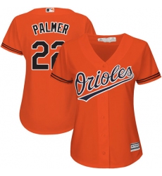 Women's Majestic Baltimore Orioles #22 Jim Palmer Replica Orange Alternate Cool Base MLB Jersey