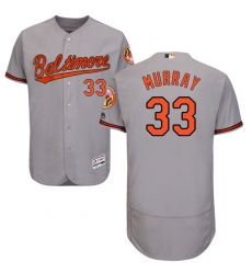 Men's Majestic Baltimore Orioles #33 Eddie Murray Grey Road Flex Base Authentic Collection MLB Jersey