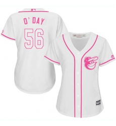 Women's Majestic Baltimore Orioles #56 Darren O'Day Authentic White Fashion Cool Base MLB Jersey