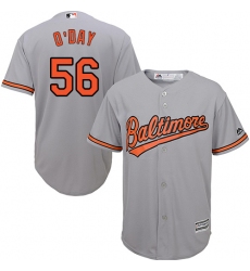 Youth Majestic Baltimore Orioles #56 Darren O'Day Authentic Grey Road Cool Base MLB Jersey
