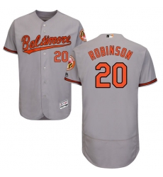 Men's Majestic Baltimore Orioles #20 Frank Robinson Grey Road Flex Base Authentic Collection MLB Jersey