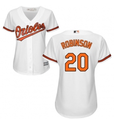 Women's Majestic Baltimore Orioles #20 Frank Robinson Authentic White Home Cool Base MLB Jersey