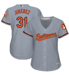 Women's Majestic Baltimore Orioles #31 Ubaldo Jimenez Replica Grey Road Cool Base MLB Jersey