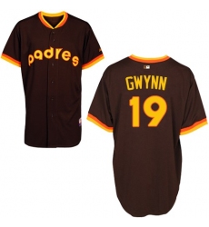 Men's Majestic San Diego Padres #19 Tony Gwynn Authentic Coffee 1984 Turn Back The Clock MLB Jersey