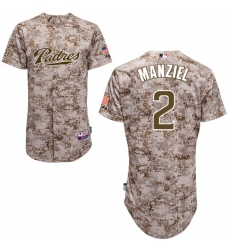 Men's Majestic San Diego Padres #2 Johnny Manziel Replica Camo Alternate 2 Cool Base MLB Jersey