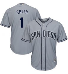 Men's Majestic San Diego Padres #1 Ozzie Smith Authentic Grey Road Cool Base MLB Jersey