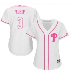 Women's Majestic Philadelphia Phillies #3 Chuck Klein Replica White Fashion Cool Base MLB Jersey
