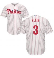 Youth Majestic Philadelphia Phillies #3 Chuck Klein Authentic White/Red Strip Home Cool Base MLB Jersey