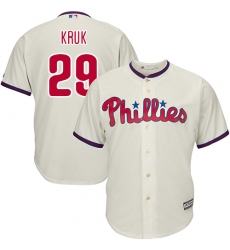 Youth Majestic Philadelphia Phillies #29 John Kruk Replica Cream Alternate Cool Base MLB Jersey