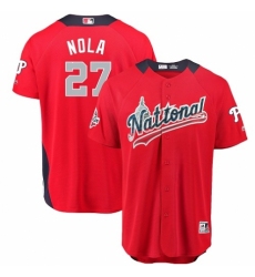 Youth Majestic Philadelphia Phillies #27 Aaron Nola Game Red National League 2018 MLB All-Star MLB Jersey