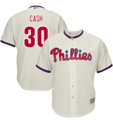 Youth Majestic Philadelphia Phillies #30 Dave Cash Replica Cream Alternate Cool Base MLB Jersey