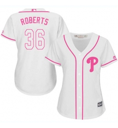 Women's Majestic Philadelphia Phillies #36 Robin Roberts Replica White Fashion Cool Base MLB Jersey