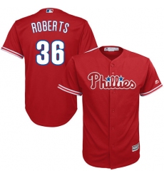 Youth Majestic Philadelphia Phillies #36 Robin Roberts Replica Red Alternate Cool Base MLB Jersey
