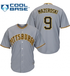 Youth Majestic Pittsburgh Pirates #9 Bill Mazeroski Replica Grey Road Cool Base MLB Jersey