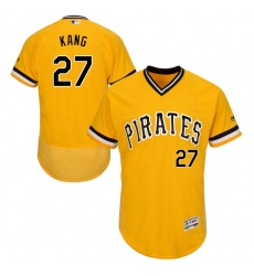 Men's Majestic Pittsburgh Pirates #27 Jung-ho Kang Gold Alternate Flex Base Authentic Collection MLB Jersey