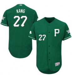 Men's Majestic Pittsburgh Pirates #27 Jung-ho Kang Green Celtic Flexbase Authentic Collection MLB Jersey