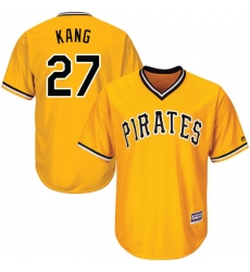Men's Majestic Pittsburgh Pirates #27 Jung-ho Kang Replica Gold Alternate Cool Base MLB Jersey