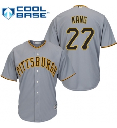 Youth Majestic Pittsburgh Pirates #27 Jung-ho Kang Replica Grey Road Cool Base MLB Jersey